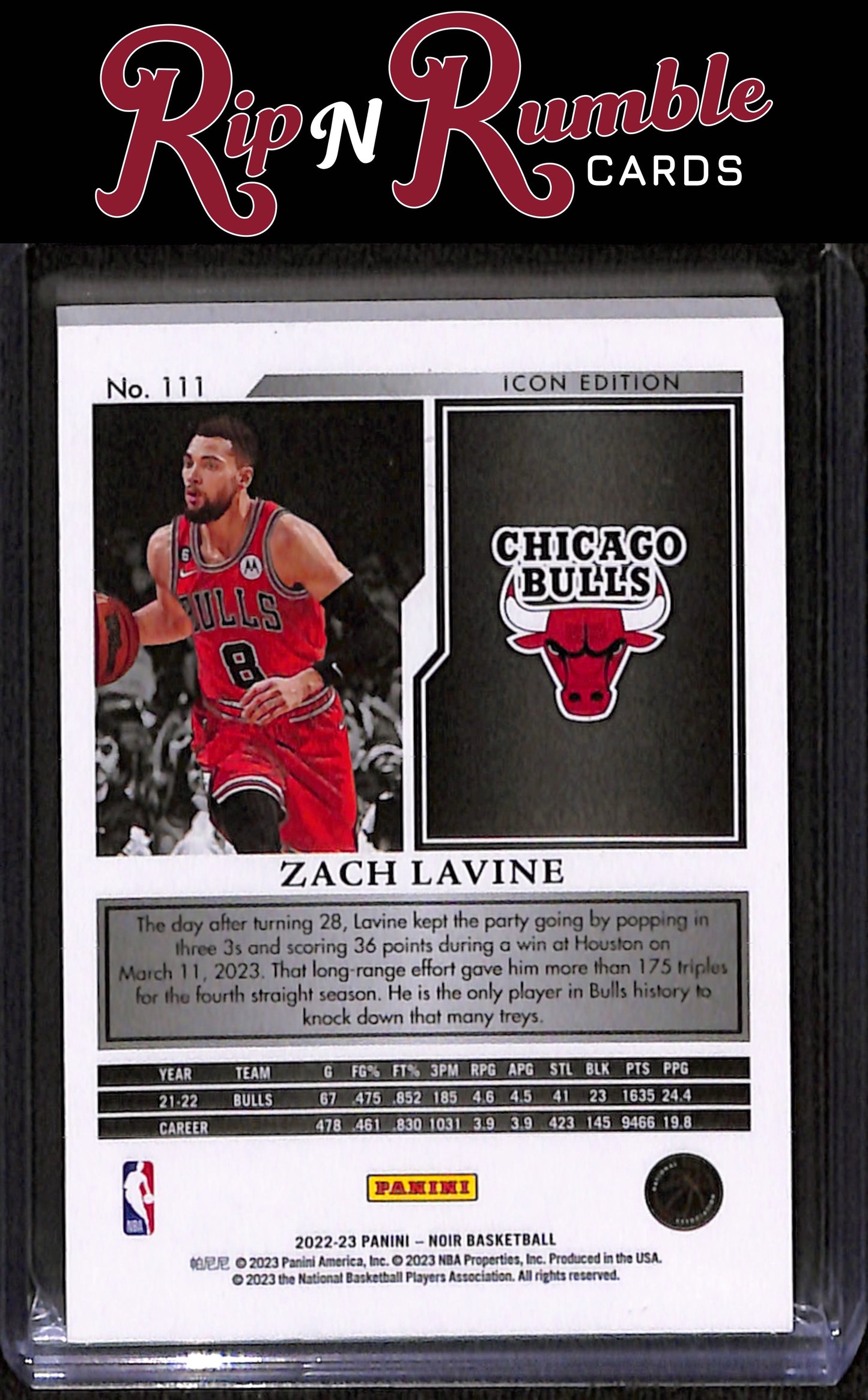 2022-23 Noir Zach LaVine Icon Edition /99 #111