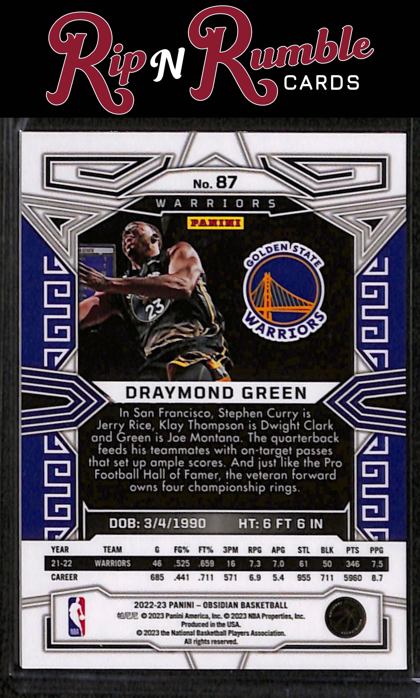 2022-23 Obsidian Draymond Green Electric Etch White Pulsar #87