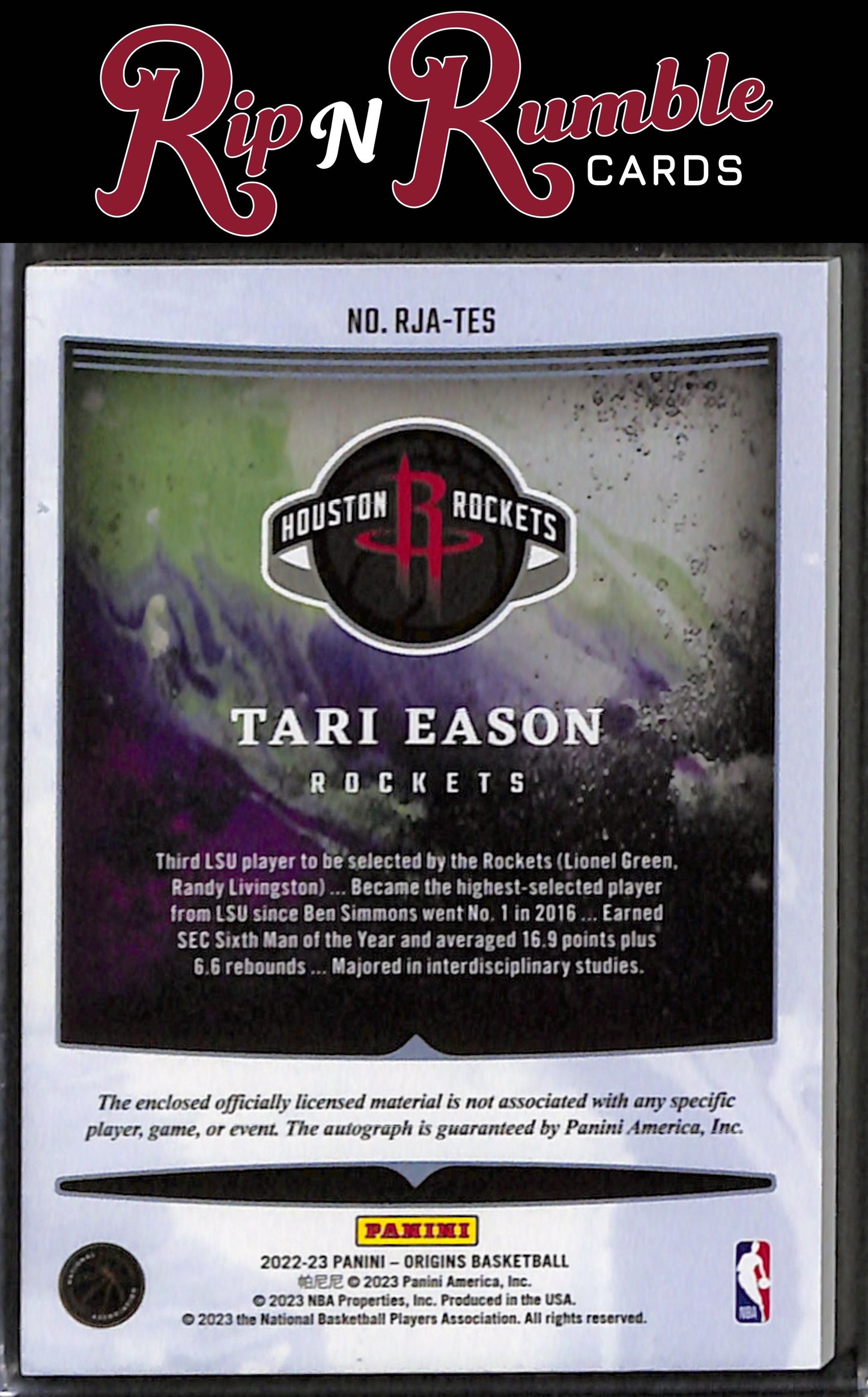 2022-23 Origins Tari Eason Rookie Jersey Autographs #RJA-TES