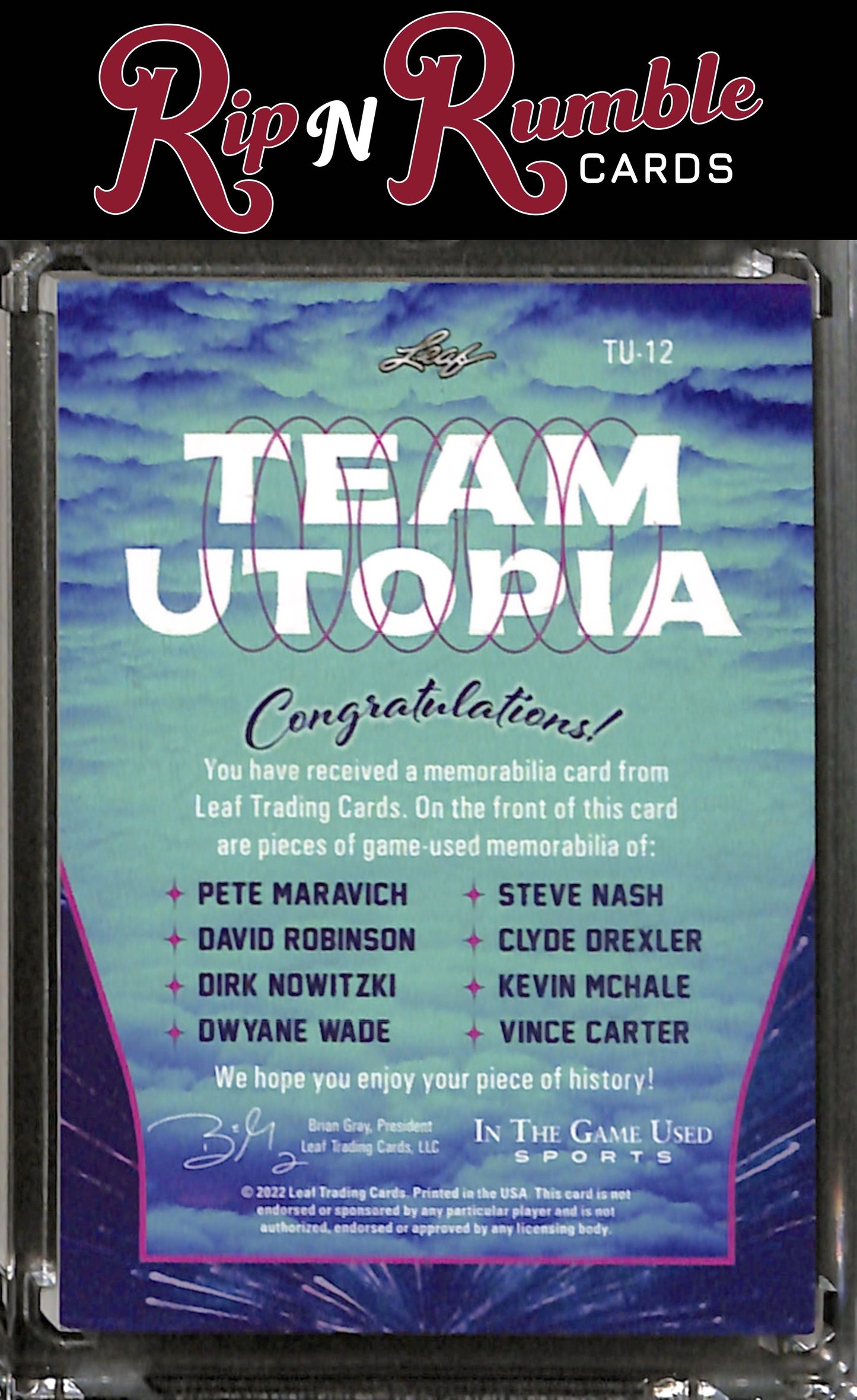 2022 Leaf In The Game Used Sports Basketball Team Utopia Rainbow Ice /9 #TU-12