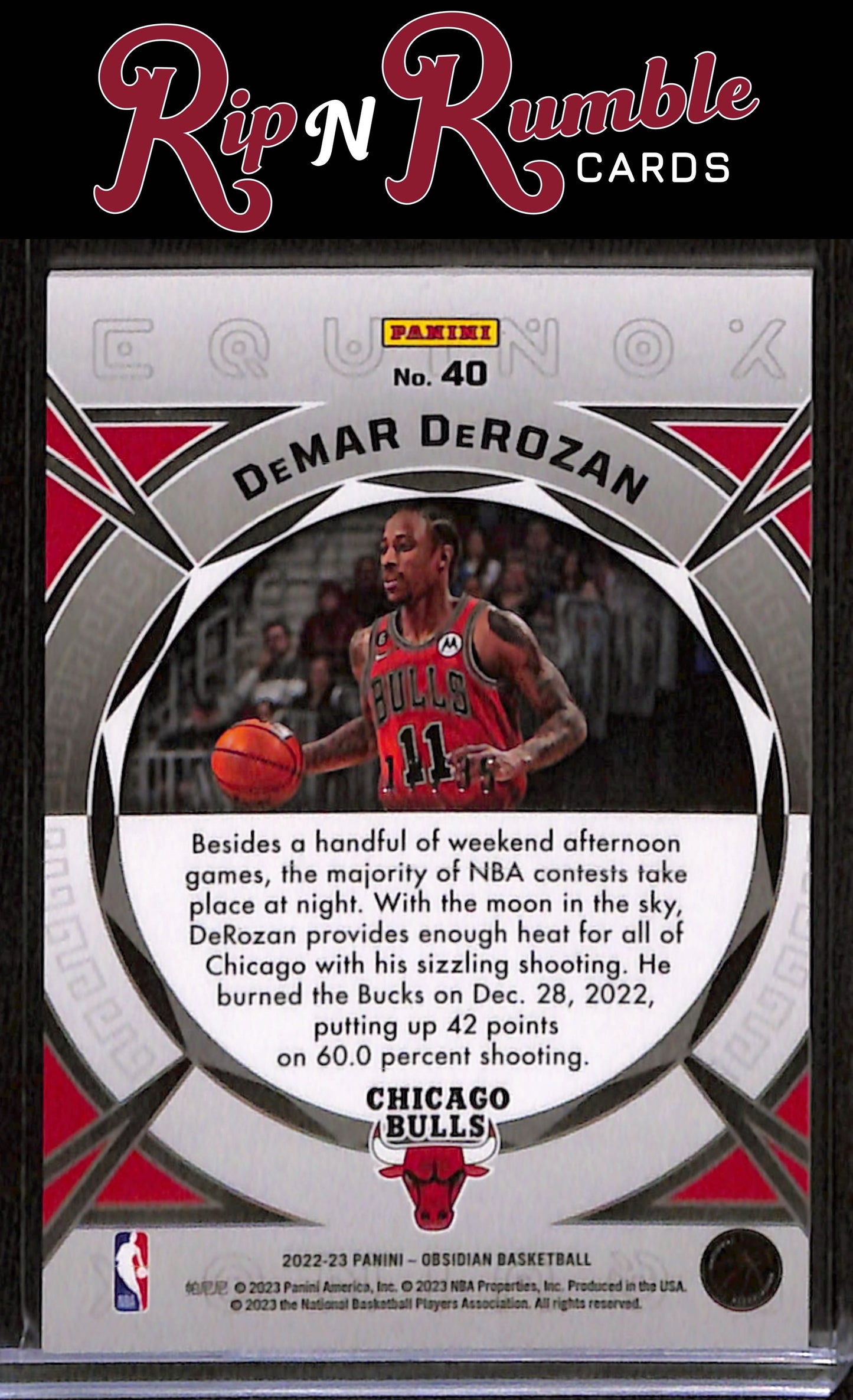 2022-23 Obsidian DeMar DeRozan Equinox Electric Etch Orange /35 #40