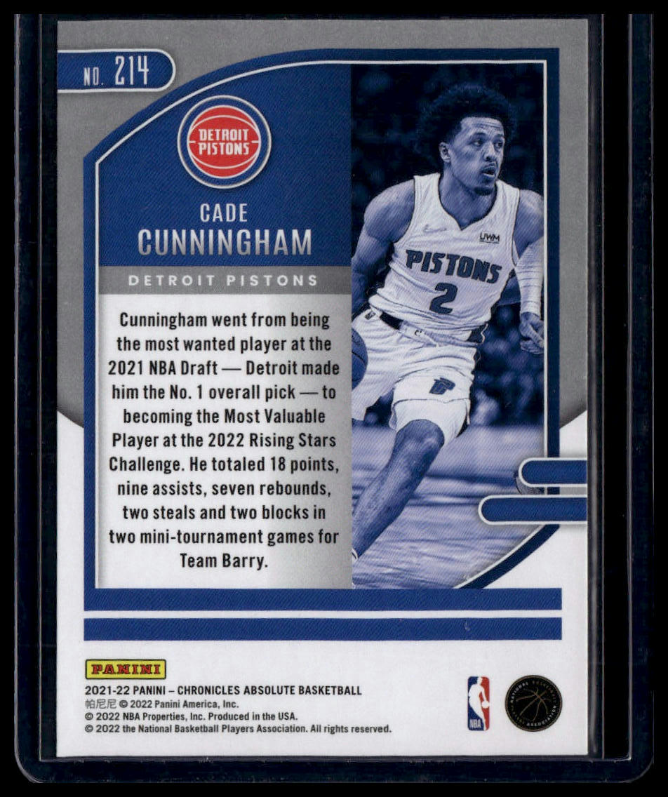 2021-22 Panini Chronicles Cade Cunningham Absolute #214