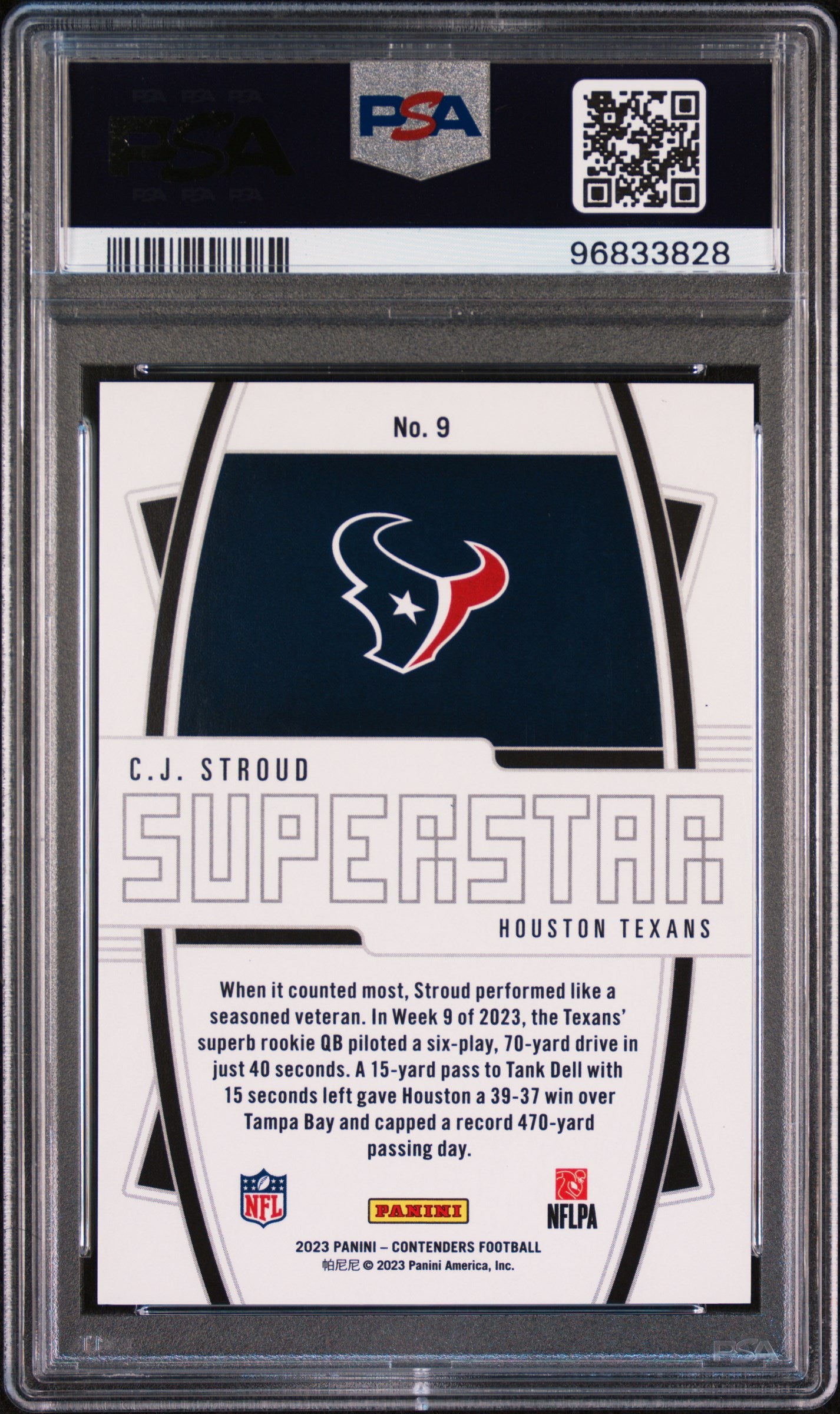 2023 Panini Contenders Superstar CJ Stroud #9 PSA 9