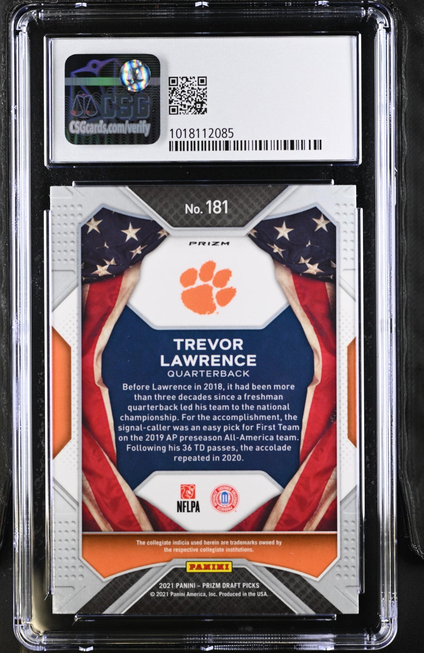 2021 Panini Prizm Draft Picks Trevor Lawrence All-Americans Silver #181 CGC 9.5