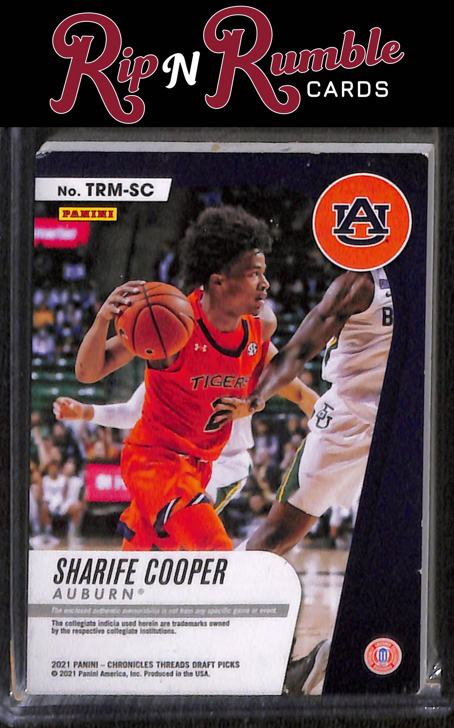 2021 Chronicles Draft Picks Sharife Cooper Threads Rookie Mem Green DAMAGED*