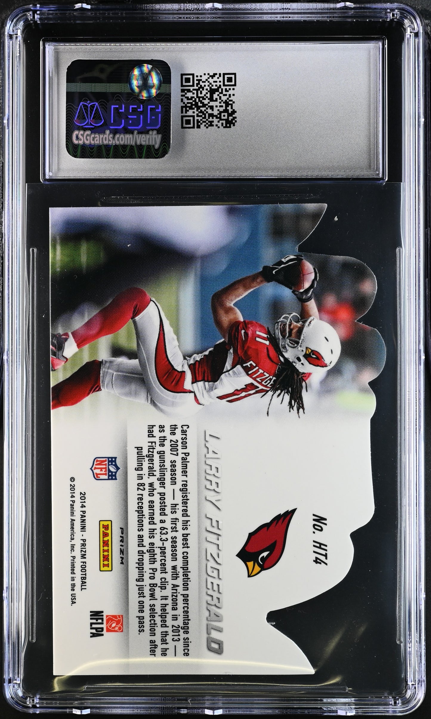 2014 Panini Prizm Larry Fitzgerald Hands Team Silver #HT4 CGC 9.5