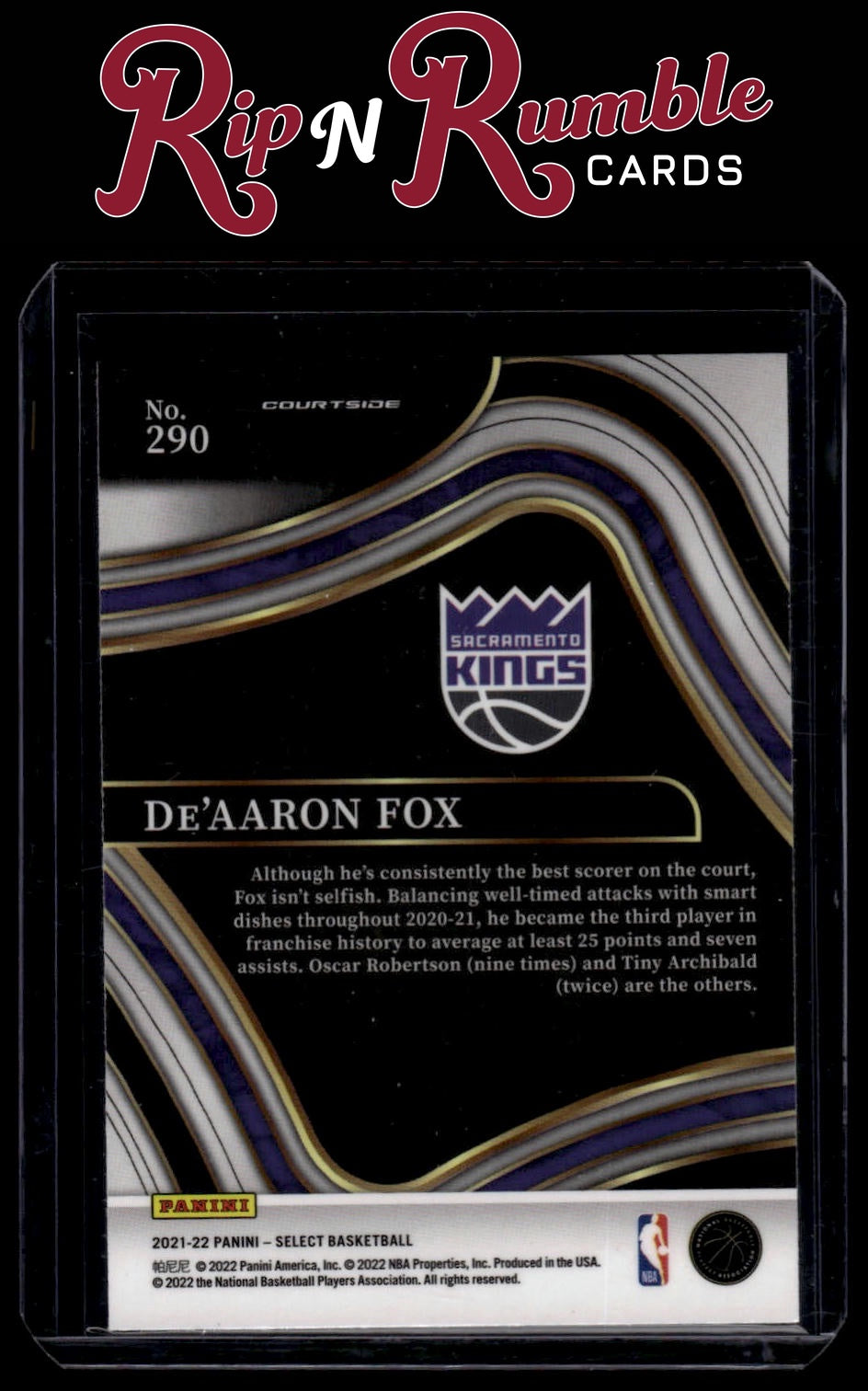 2021-22 Panini Select De'Aaron Fox Blue (Retail Base) #290