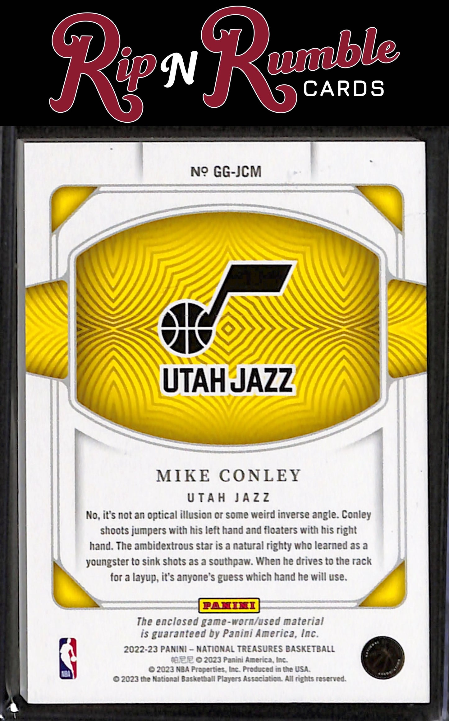 2022-23 National Treasures Mike Conley Game Gear /99 #GG-JCM