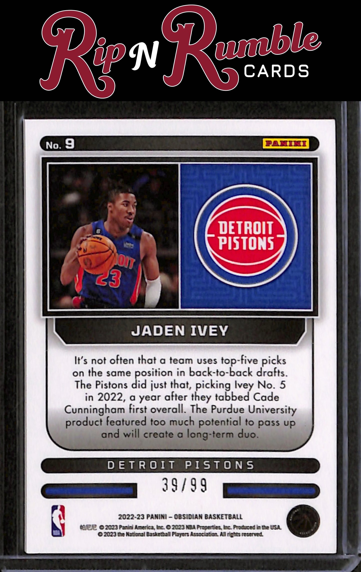 2022-23 Obsidian Jaden Ivey Supernova /99 #9