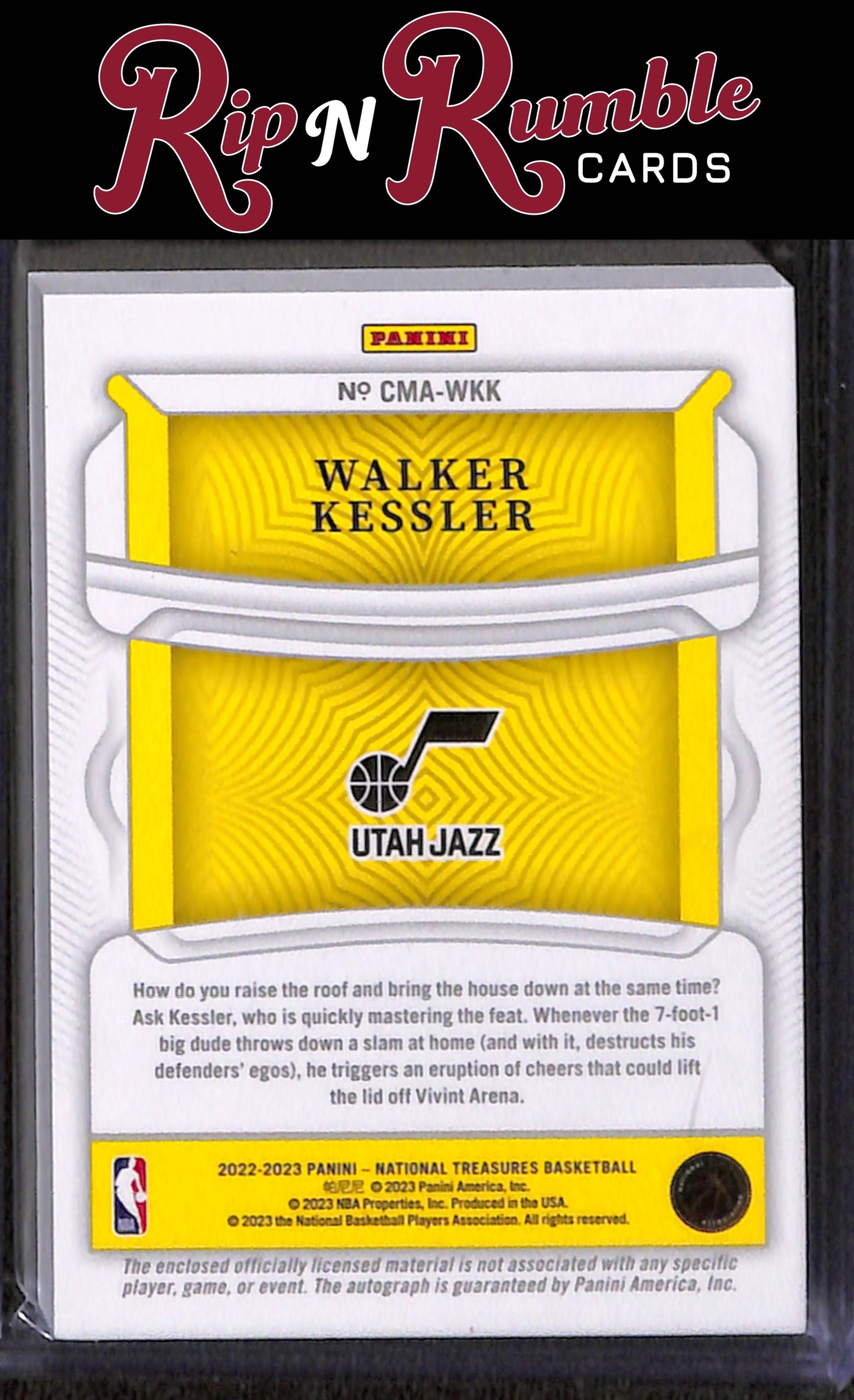 2022-23 National Treasures Walker Kessler Colossal Material Autographs /49