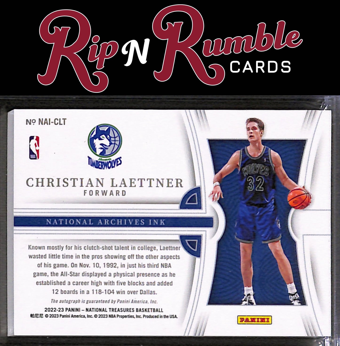 2022-23 National Treasures Christian Laettner National Archives Ink /75 #NAI-CLT