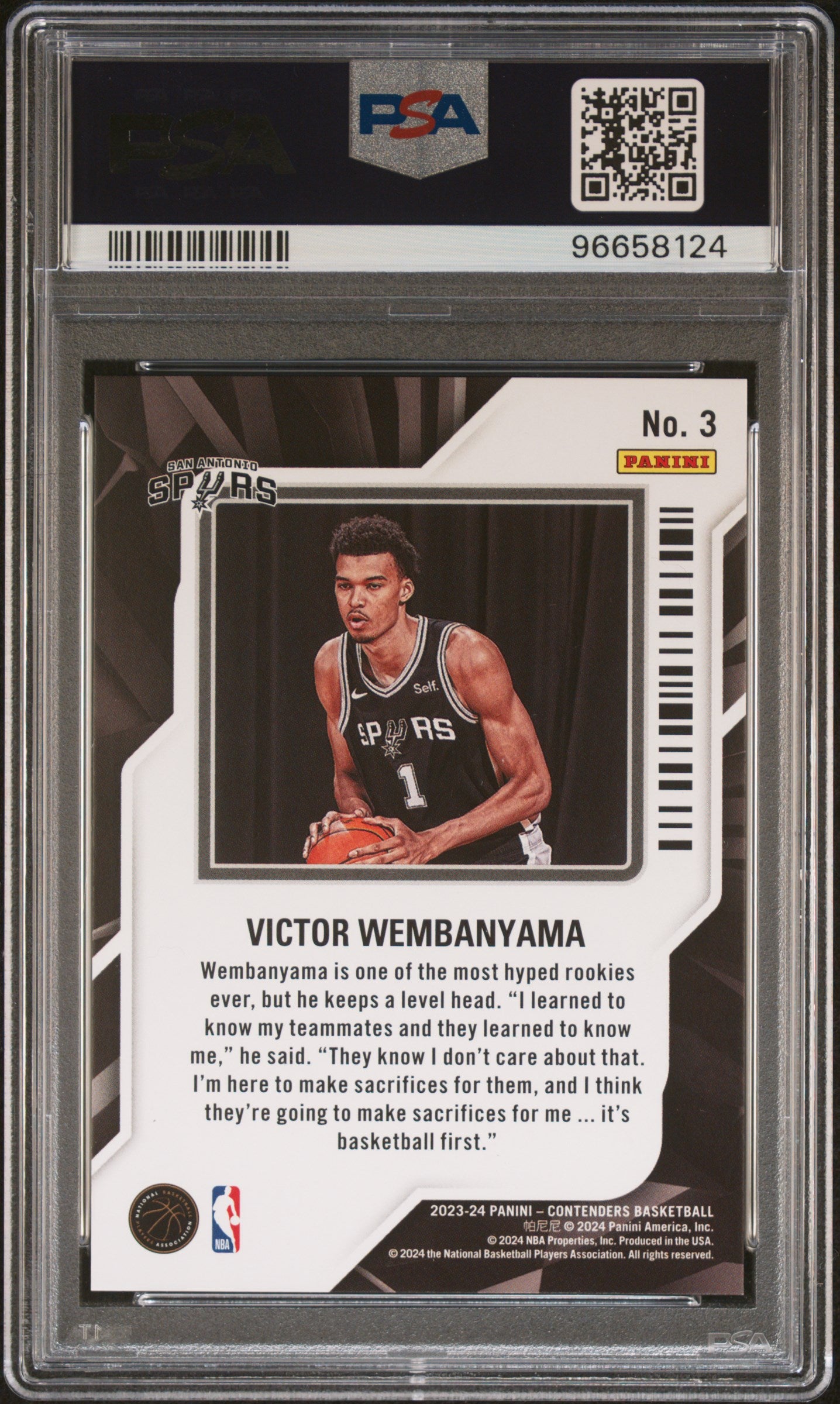 Victor Wembanyama 2023 Panini Contenders Rookie Of The Year #3 PSA 10 RC