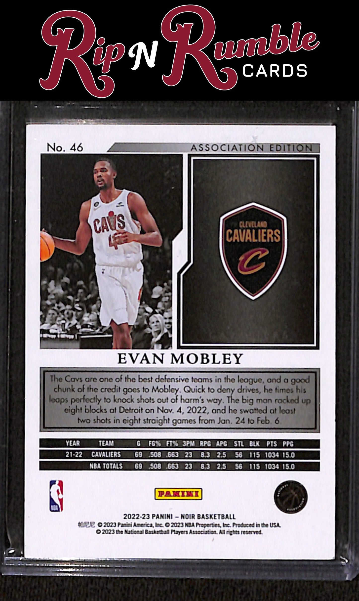 2022-23 Noir Evan Mobley Association Edition Gold /10 #46