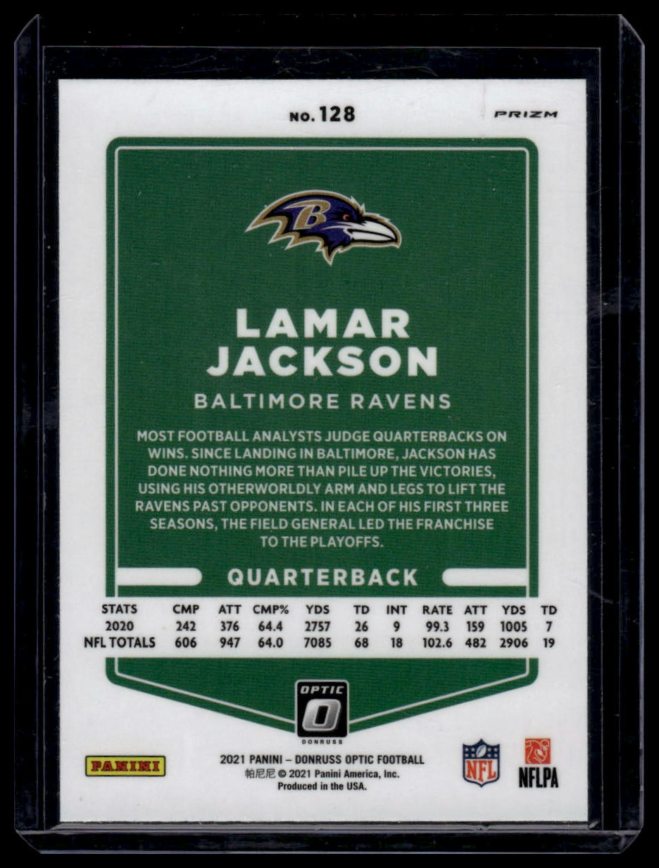 Lamar Jackson 2021 Donruss Optic Holo #128