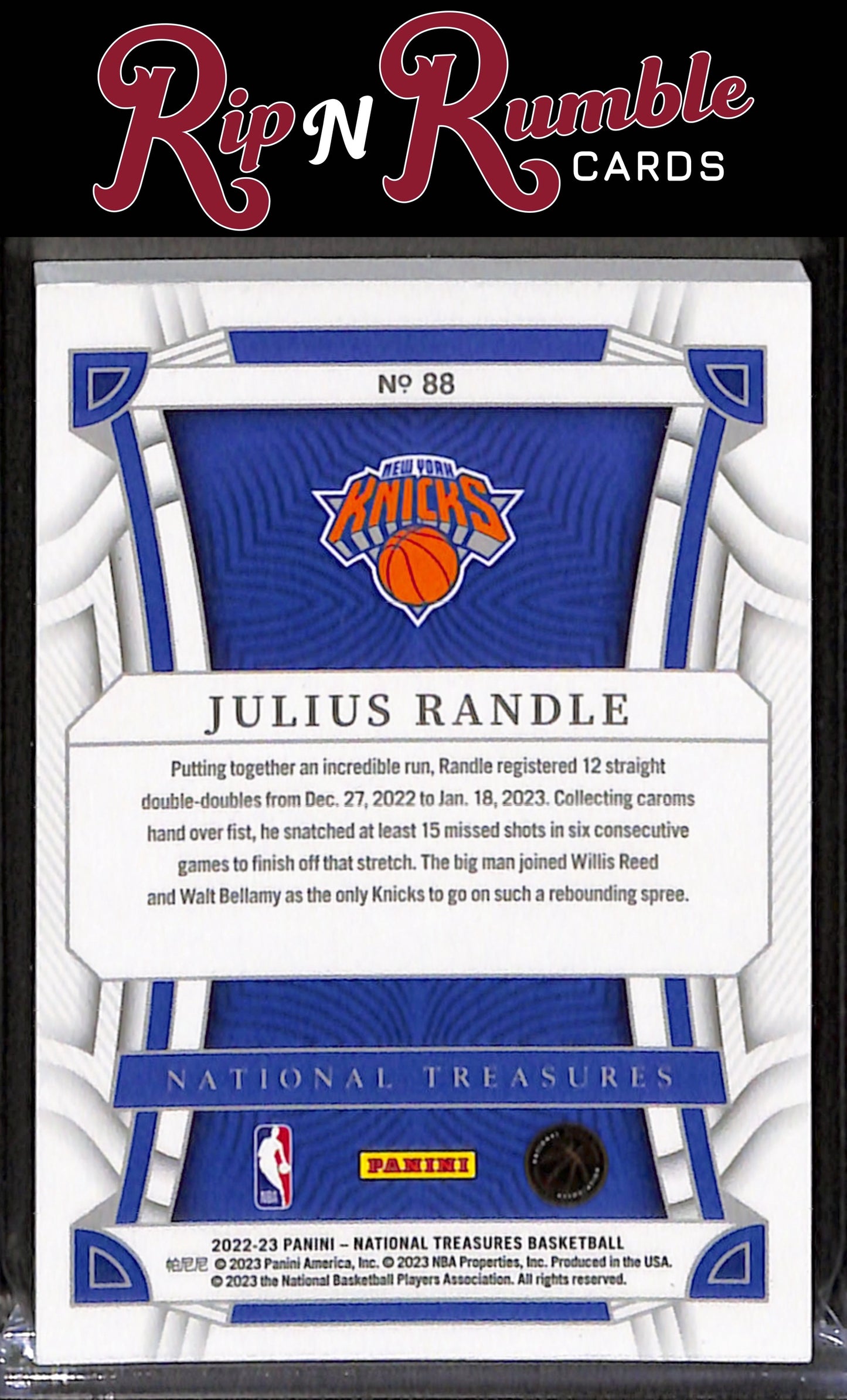 2022-23 National Treasures Julius Randle Red /75 #88