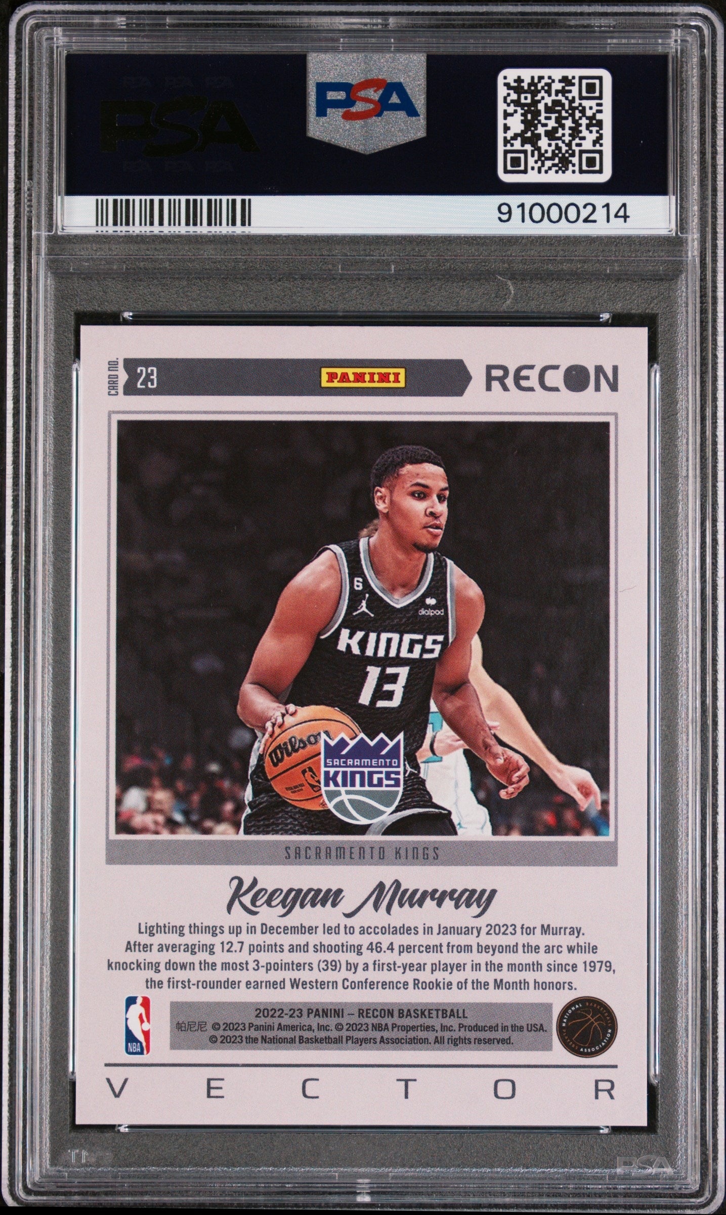 2022 Panini Recon Keegan Murray Vector #23 PSA 9