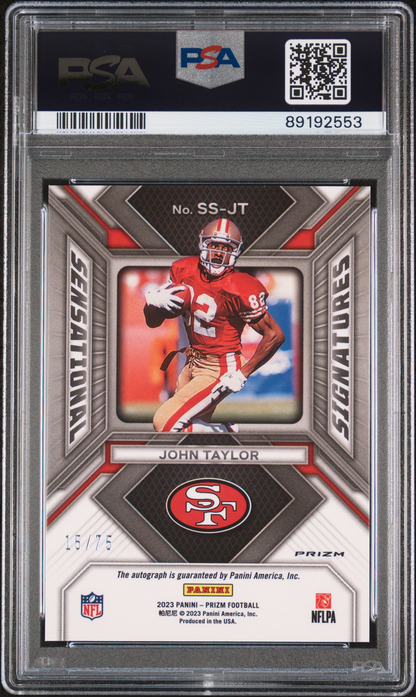 2023 Prizm John Taylor Sensational Signatures Green Scope /75 #SSJT PSA 9