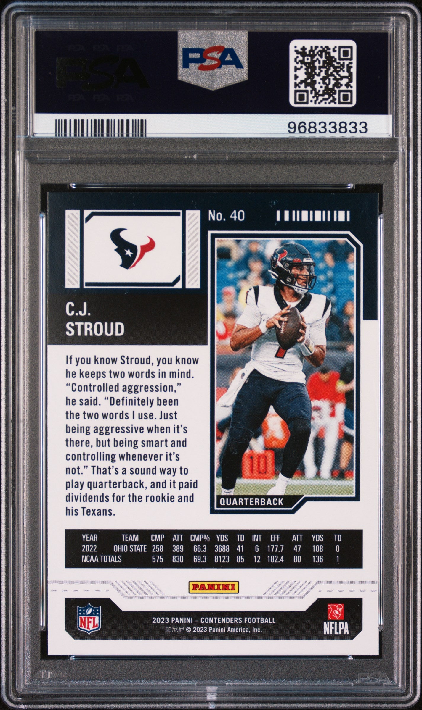 CJ Stroud 2023 Panini Contenders #40 PSA 8