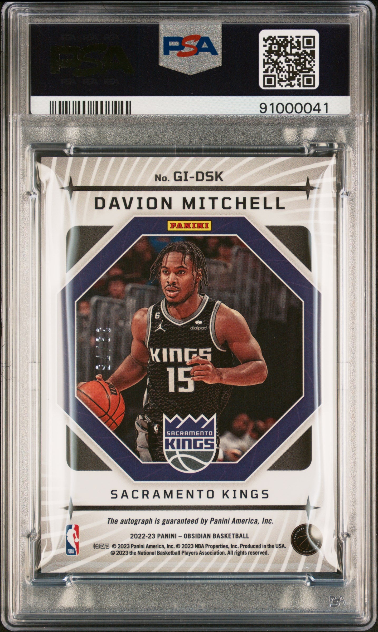 2022 Obsidian Davion Mitchell Galaxy Ink Electric Etch Purple /75 #GIDSK PSA 10