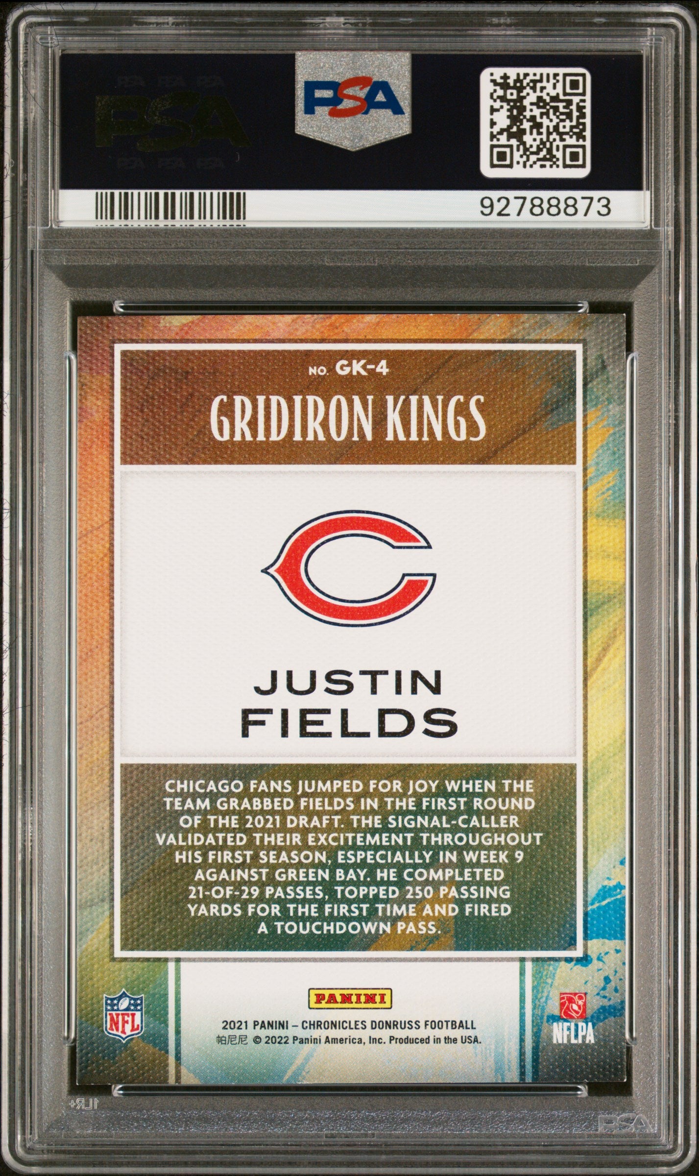 2021 Panini Chronicles Justin Fields Gridiron Kings Pink #GK-4 PSA 8