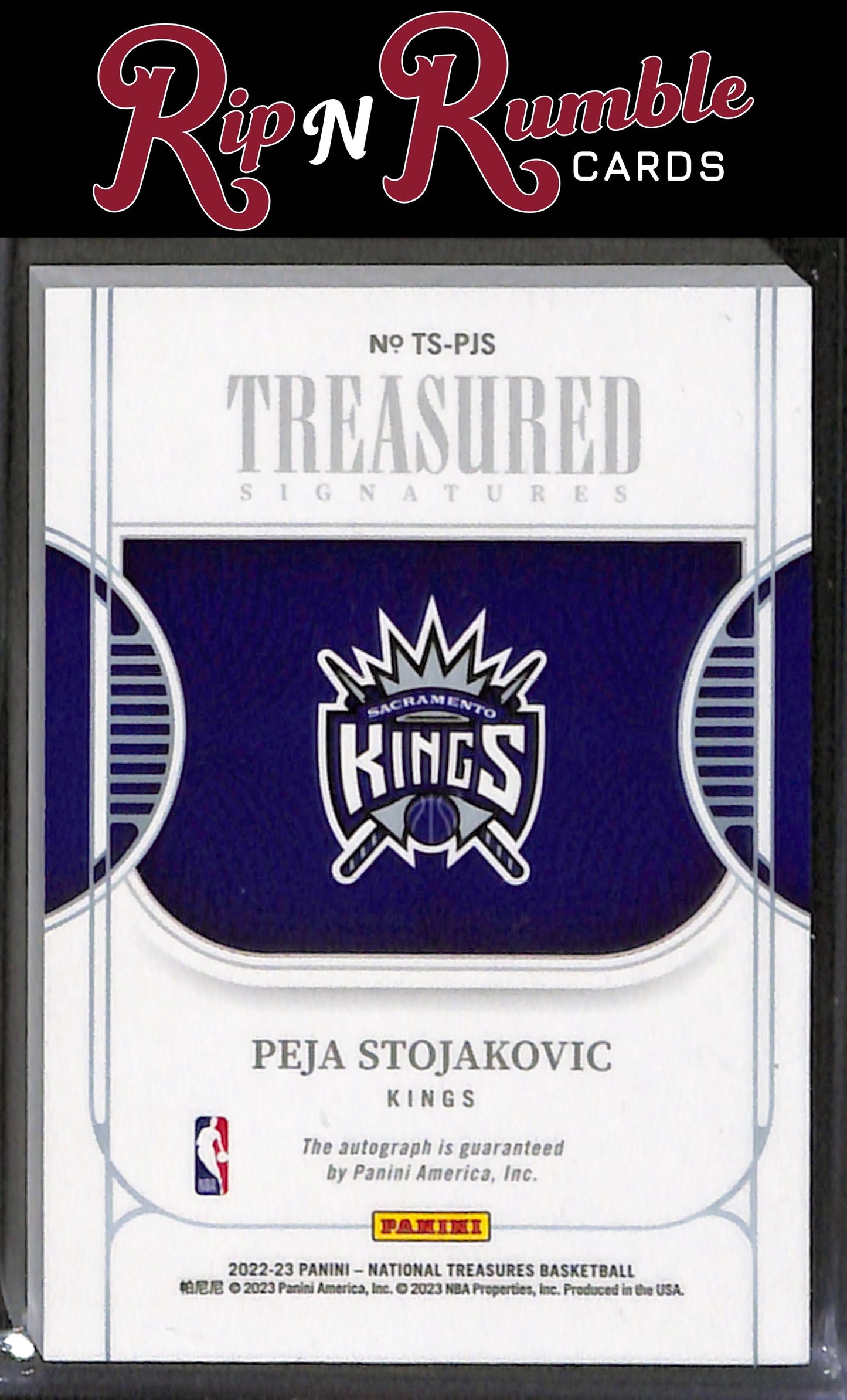 2022-23 National Treasures Peja Stojakovic Treasured Signatures /49 #TS-PJS