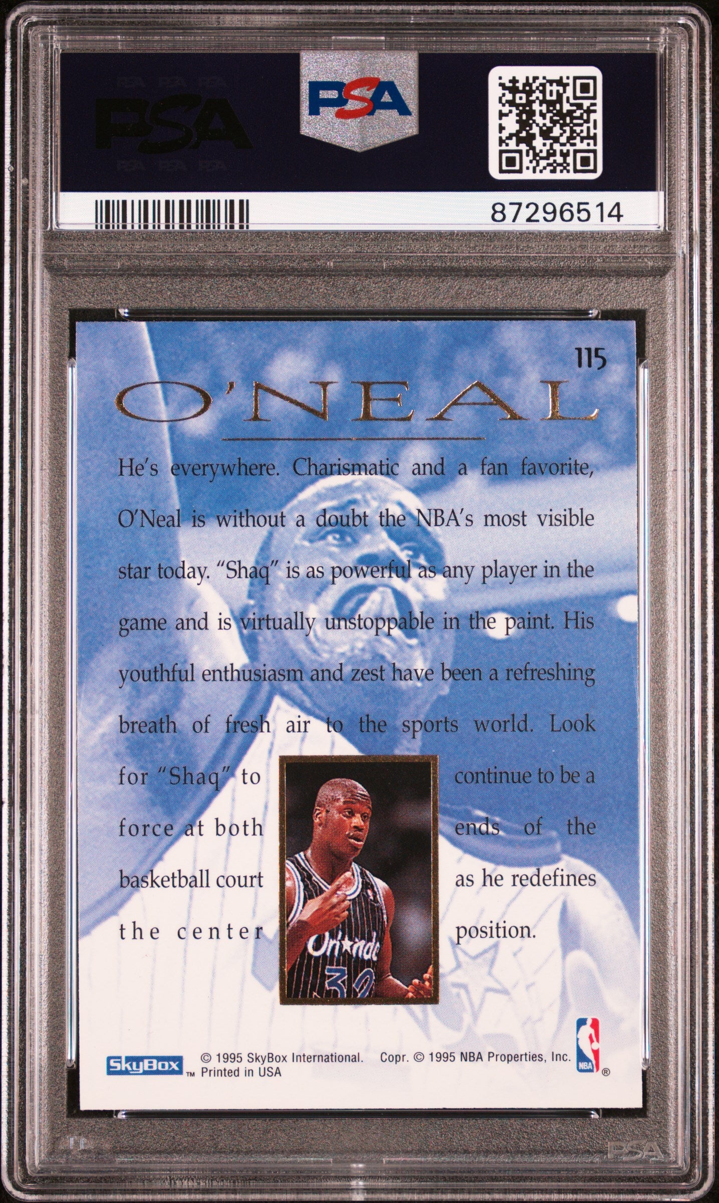 Shaquille O'Neal 1994 E-Motion #115 PSA 10