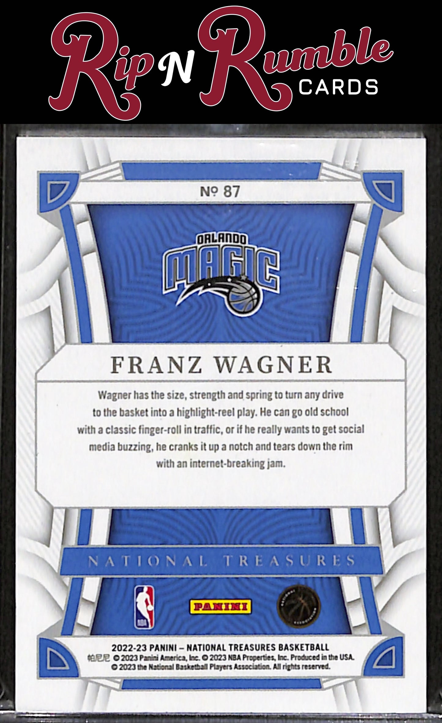 2022-23 Panini National Treasures Franz Wagner /99 #87