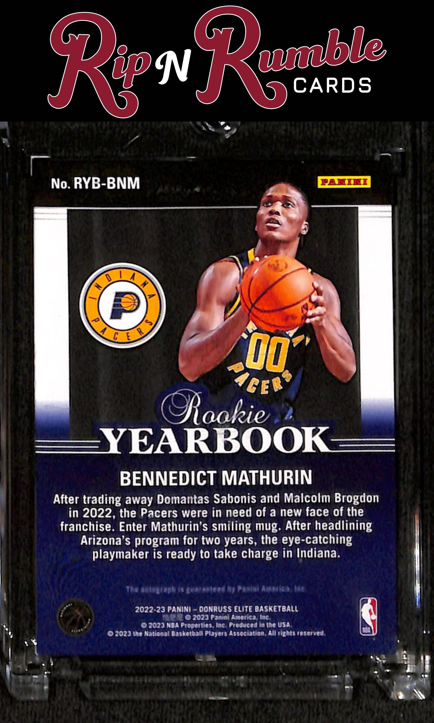 2022-23 Donruss Elite Bennedict Mathurin Rookie Yearbook Autographs Red /49