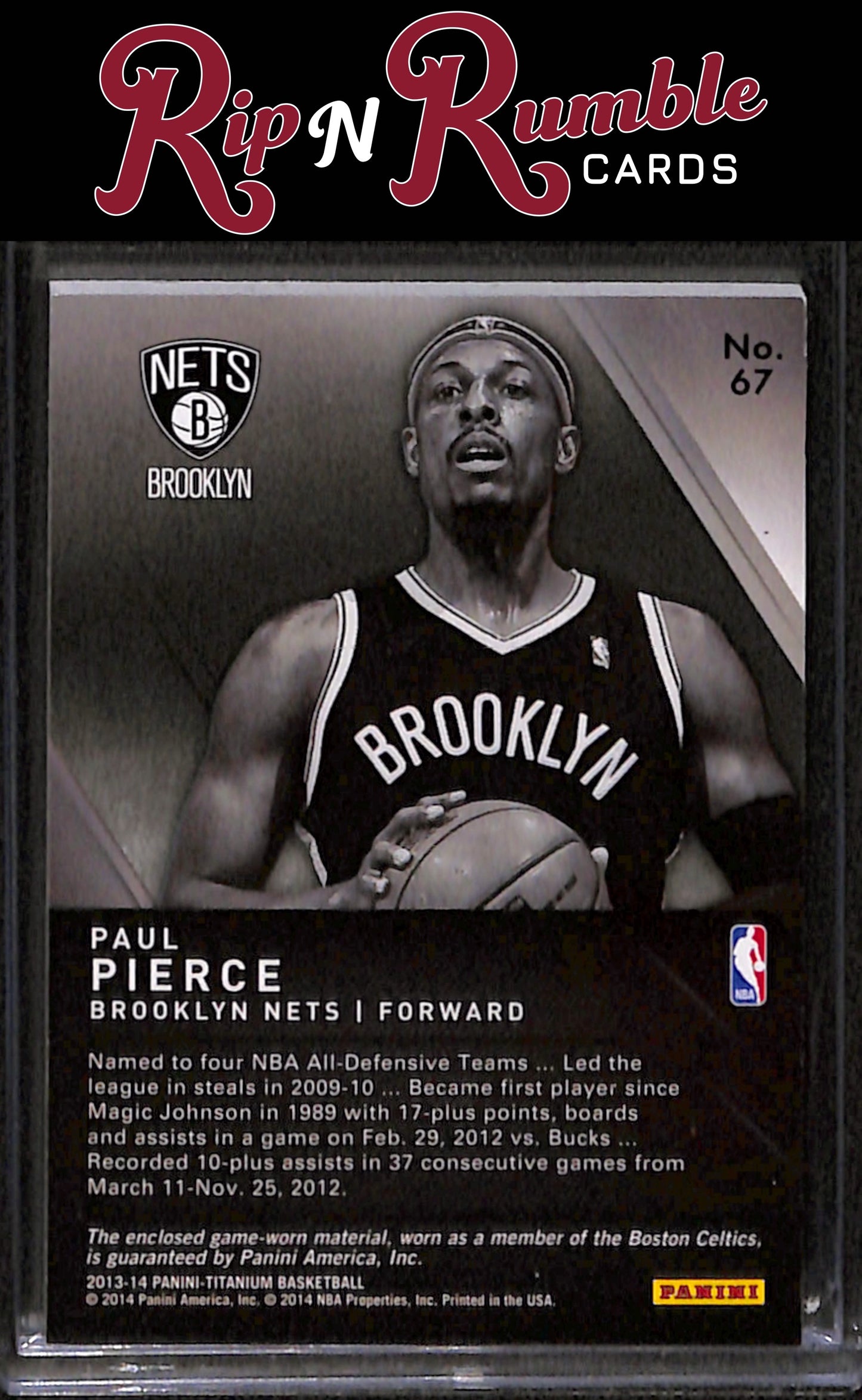 2013-14 Titanium Paul Pierce Titanic Threads Jumbo /299 #67