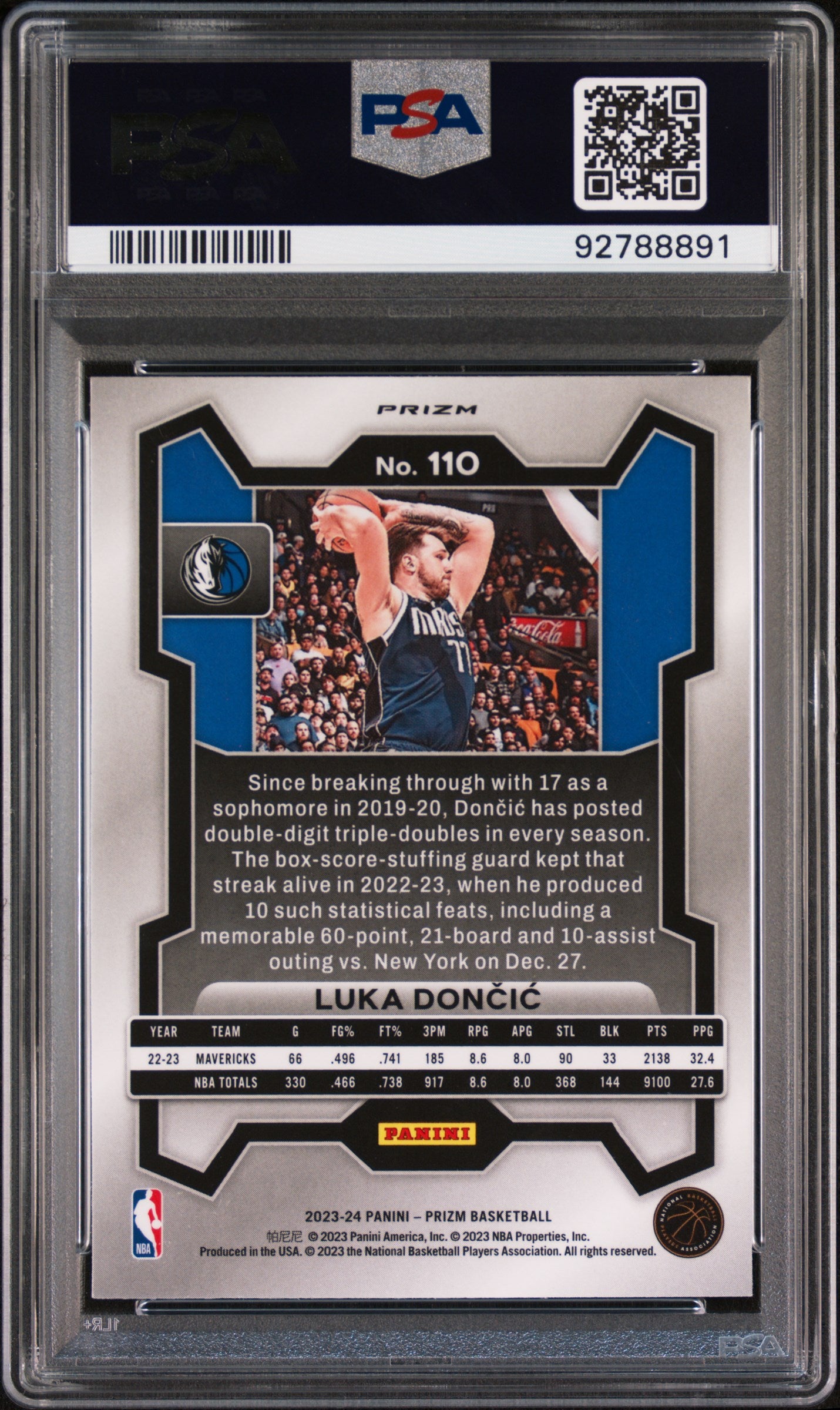 2023 Panini Prizm Luka Doncic Ruby Wave #110 PSA 9