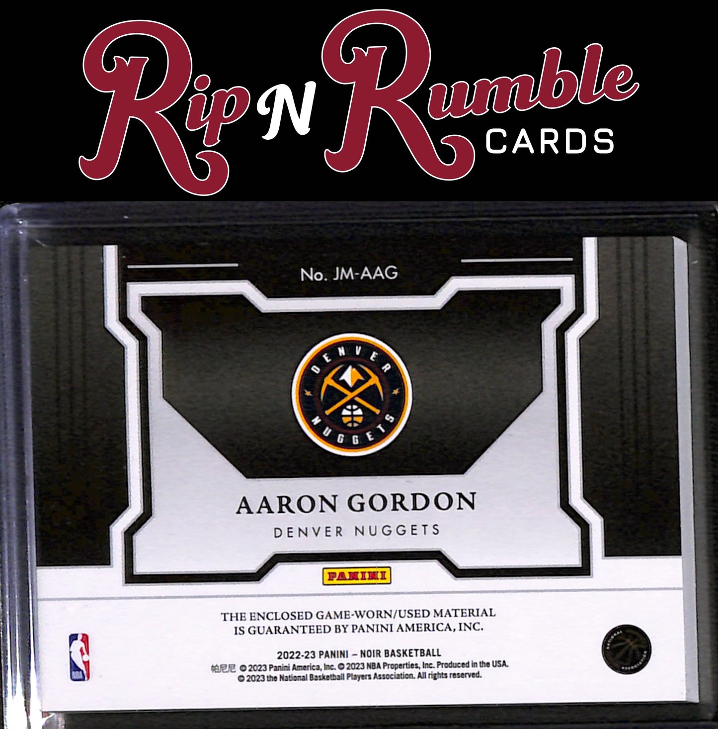 2022-23 Noir Aaron Gordon Jumbo Material /99 #JM-AAG