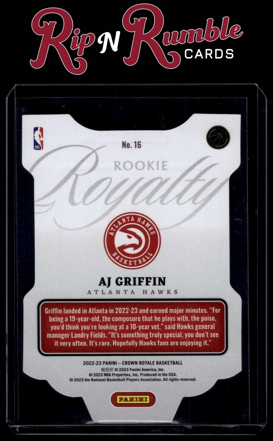 2022-23 Crown Royale AJ Griffin Rookie Royalty /99 #16