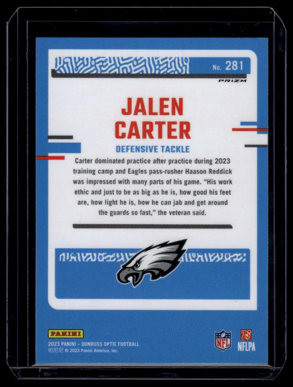 Jalen Carter 2023 Donruss Optic Holo #281