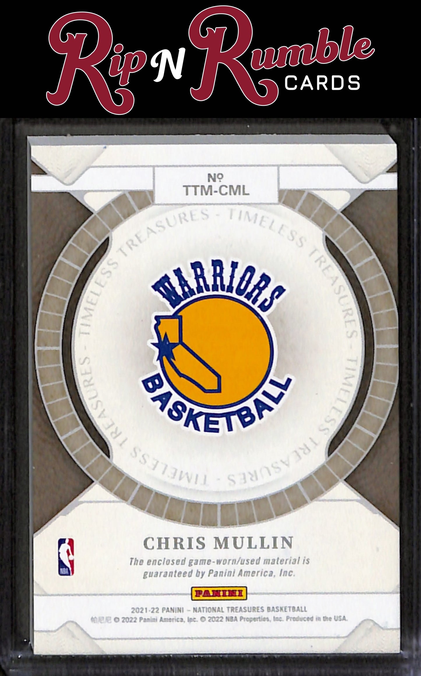 2021-22 National Treasures Chris Mullin Timeless Treasures Materials /99