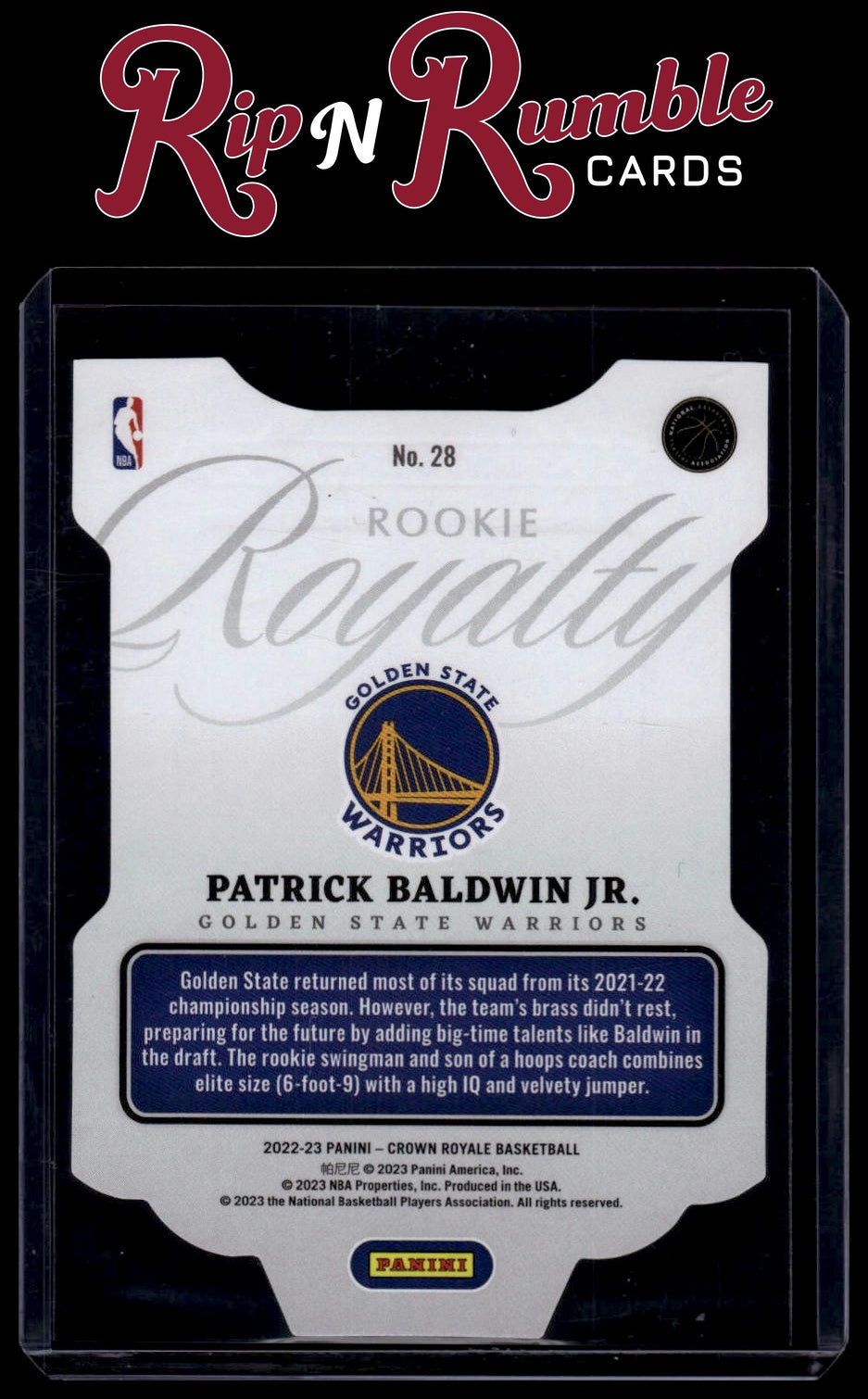 2022-23 Crown Royale Patrick Baldwin Jr. Rookie Royalty /99 #28