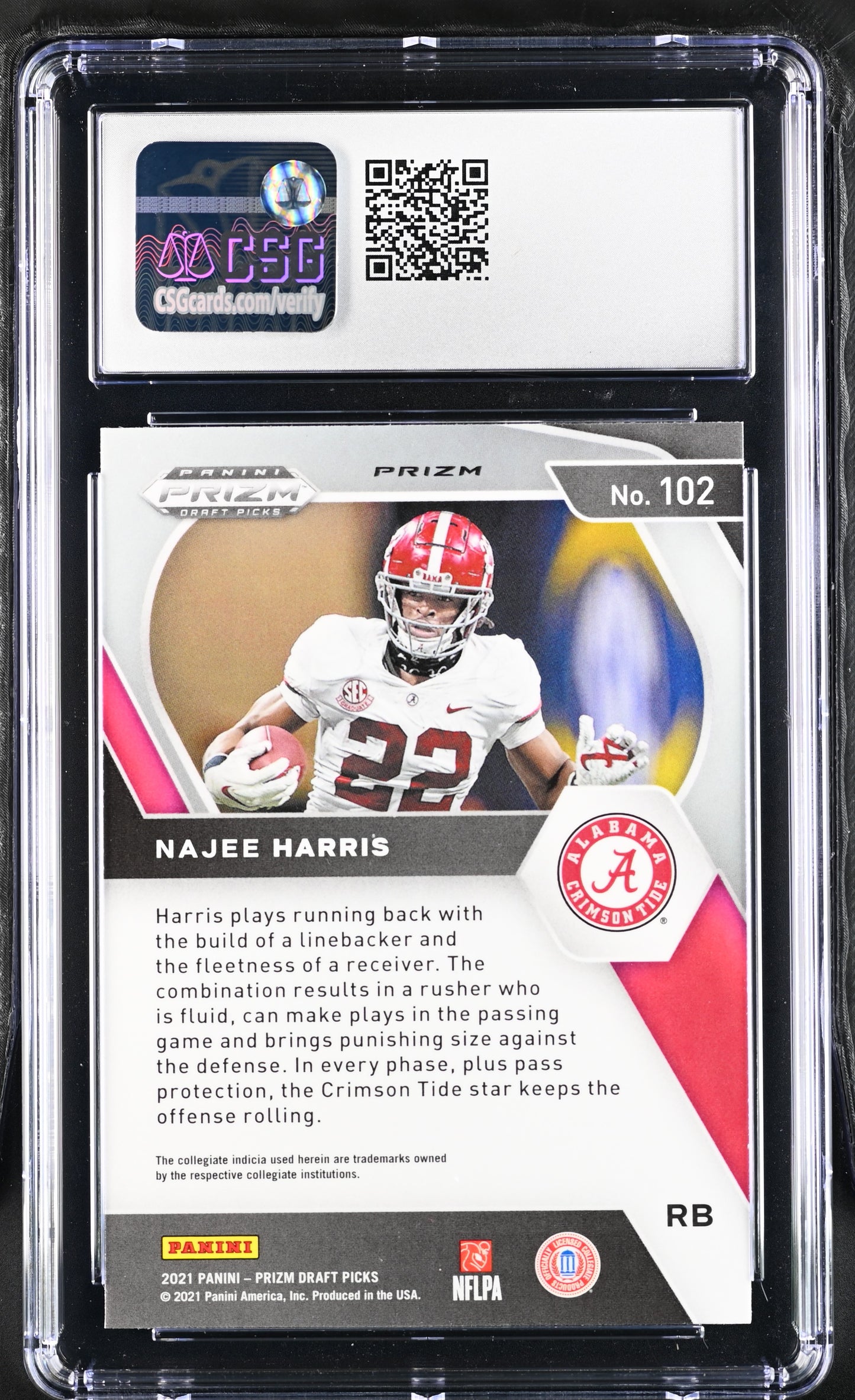 2021 Panini Prizm Draft Picks Najee Harris Gold Ice #102 CGC 10