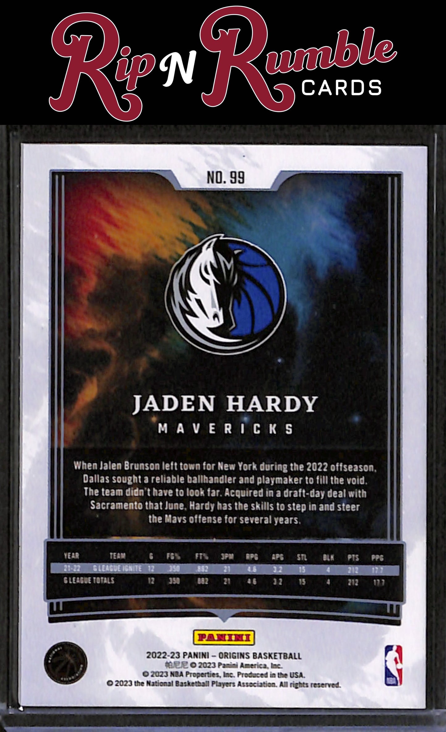 2022-23 Origins Jaden Hardy #99