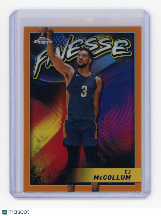 2024 Topps Chrome Finesse CJ McCollum Orange Refractor /25 #F-13