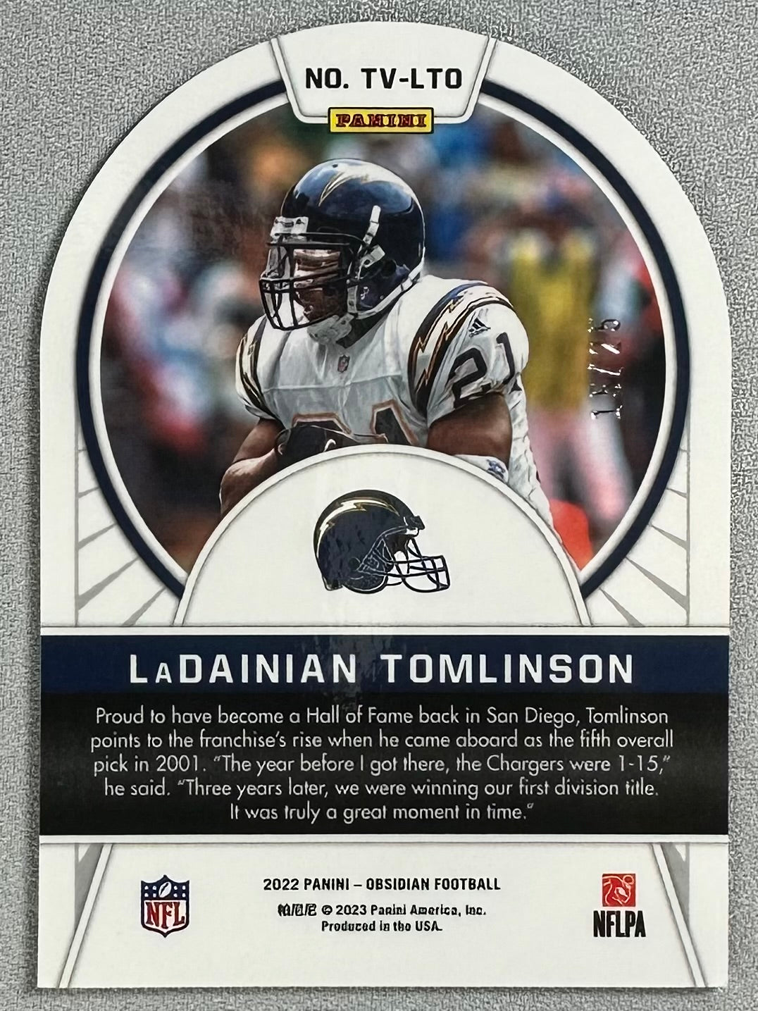 2022 Panini Obsidian LaDainian Tomlinson Tunnel Vision Green /25 #TV-LTO