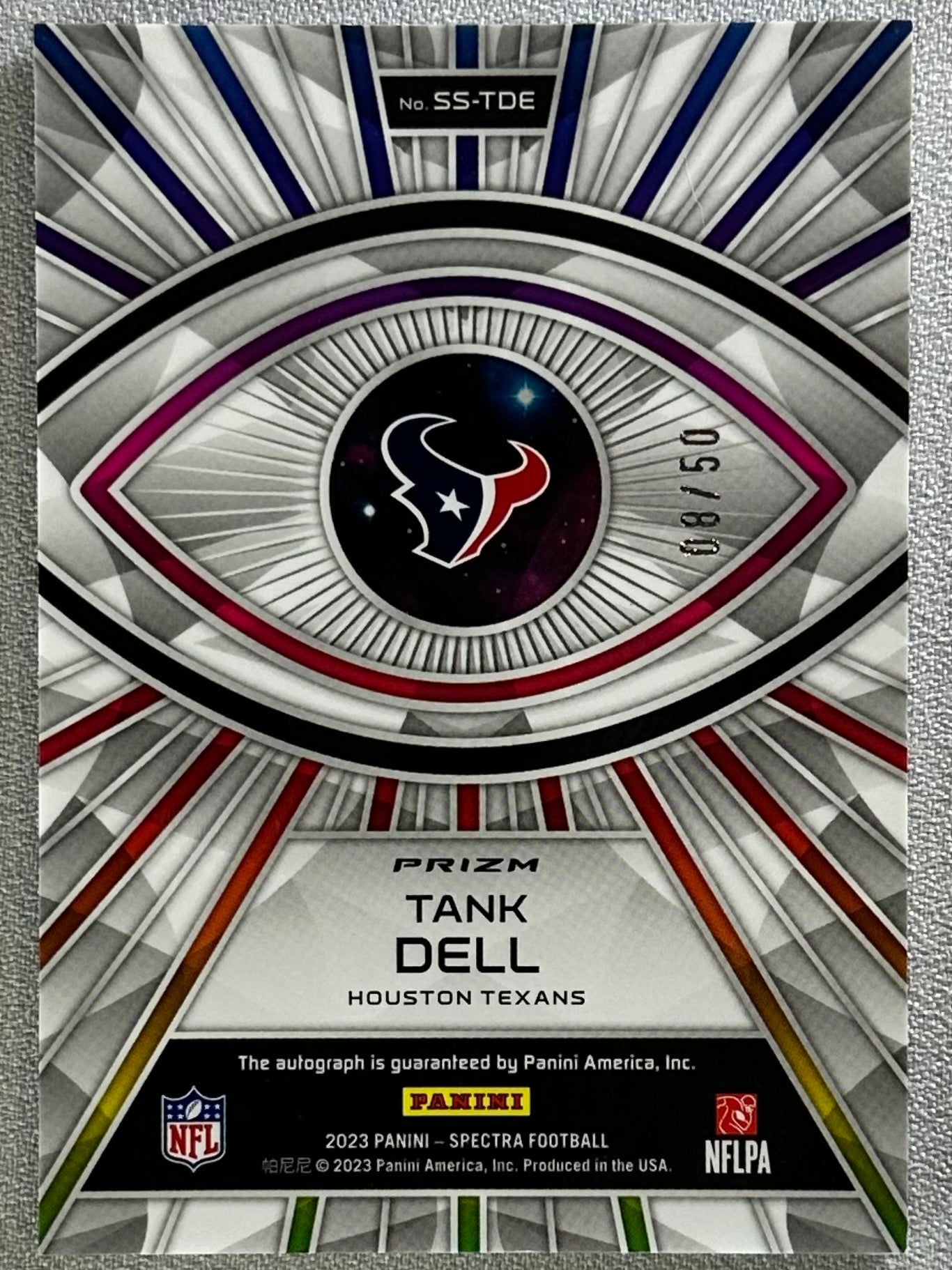 2023 Panini Spectra Tank Dell Spectral Signatures Blue Neon /50 RC