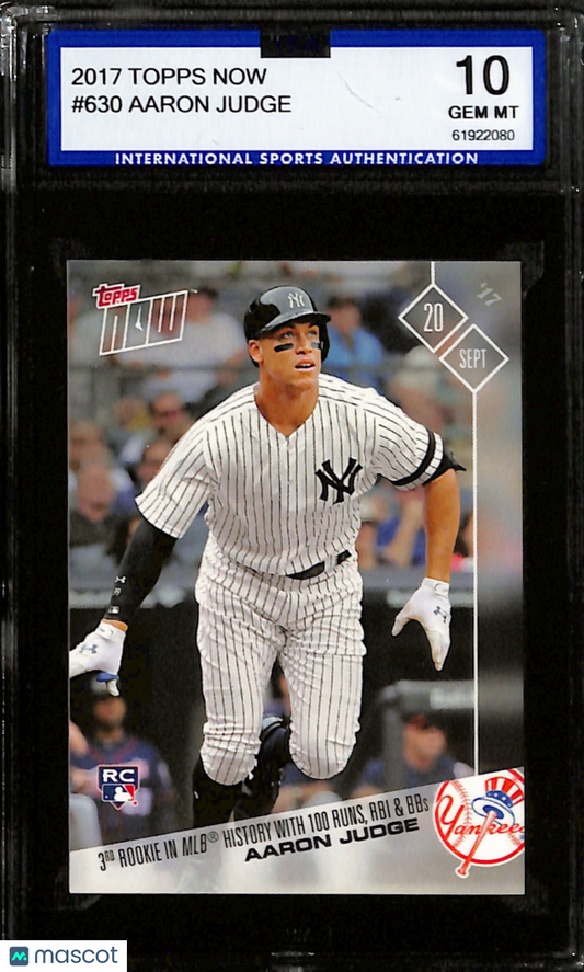 2017-18 Topps Now Aaron Judge #630 ISA 10