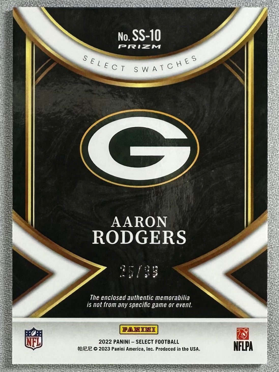 2022 Panini Select Aaron Rodgers Select Swatches /99 #SS-10