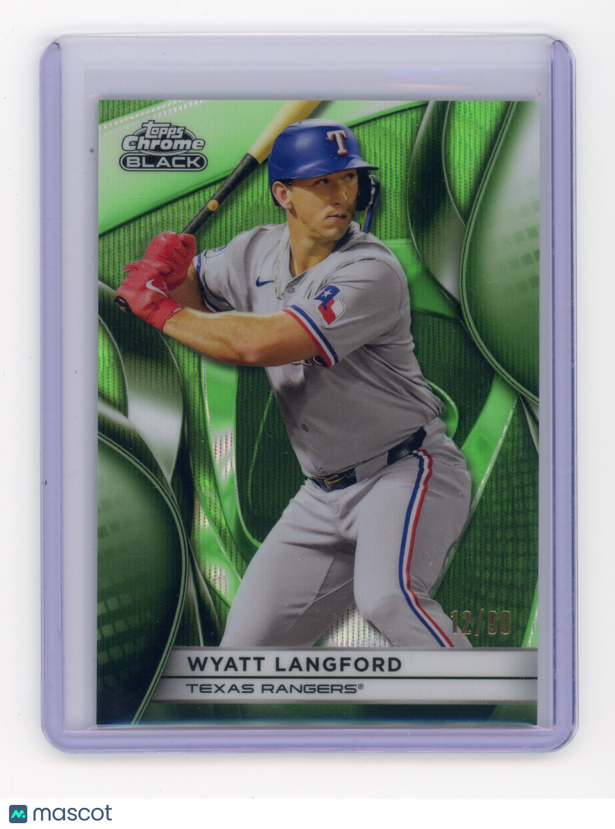 2025 Topps Chrome Black Wyatt Langford Green Wave Refractor #83