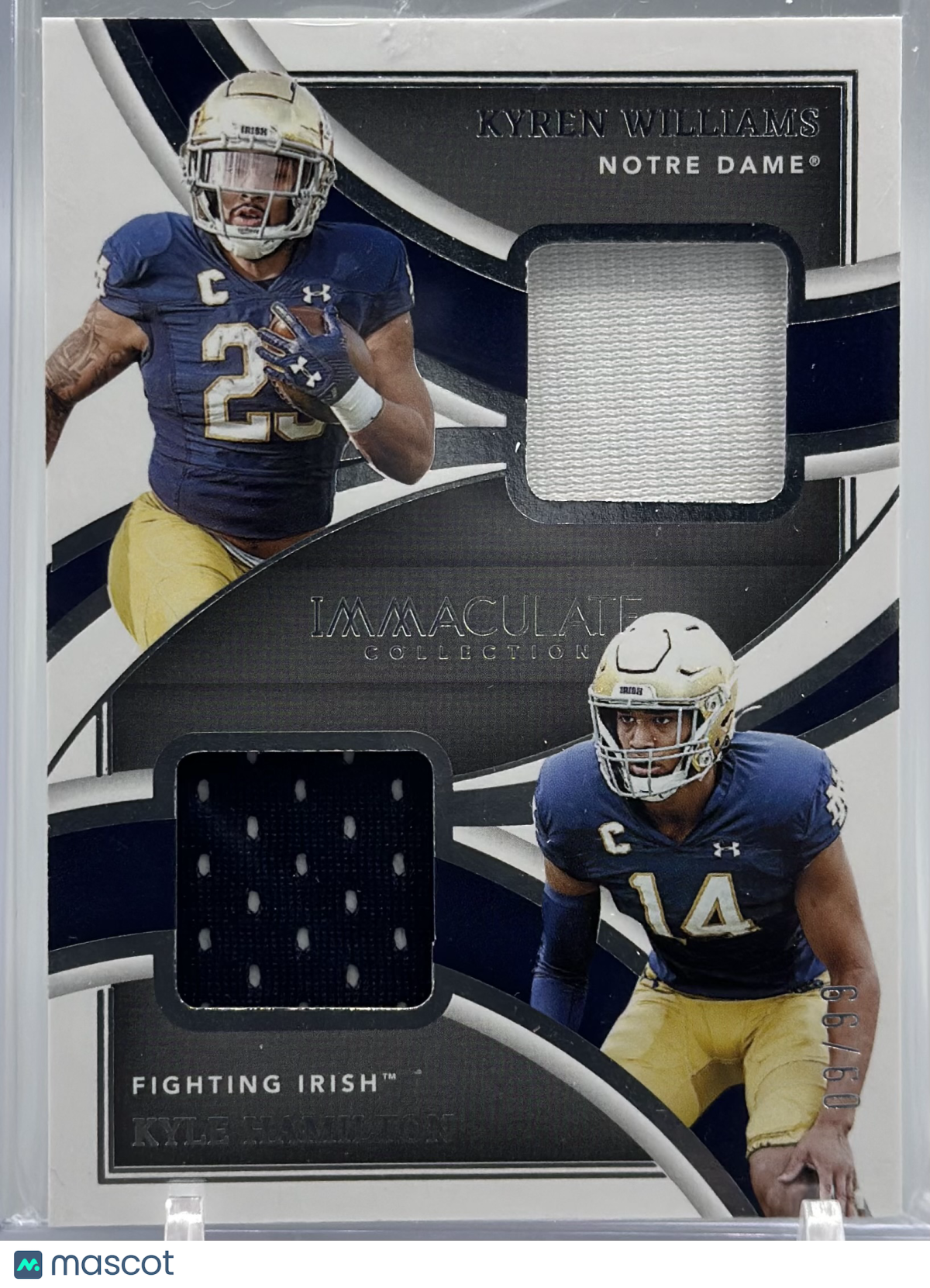 Kyle Hamilton Kyren Williams 2022 Panini Immaculate Dual Jerseys /99 #IDJ-KWI