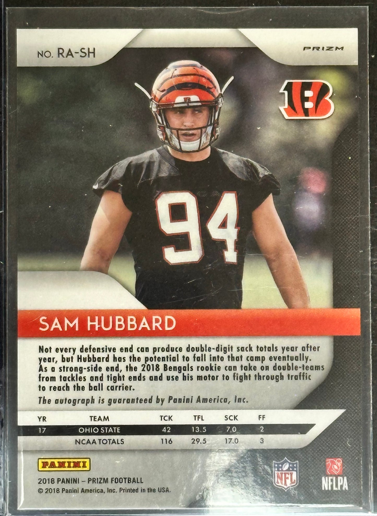 Sam Hubbard 2018 Panini Prizm Autos Silver #RA-SH