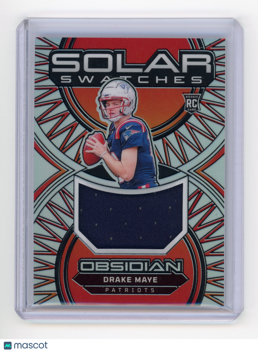 2025 Panini Obsidian Solar Swatches Drake Maye Silver RC 20/99 #SS-DME