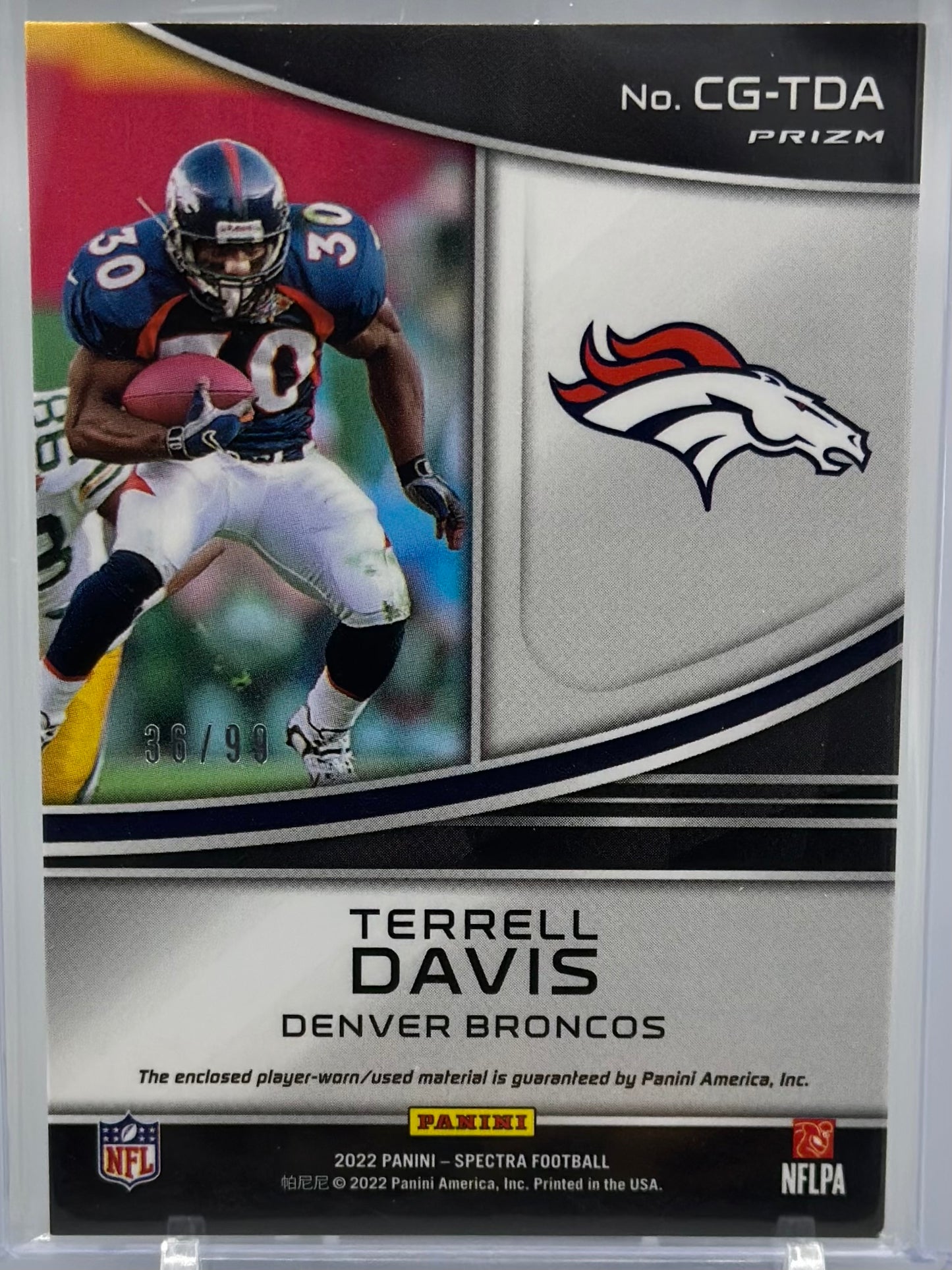 Terrell Davis 2022 Panini Spectra Championship Gear /99 #CG-TDA