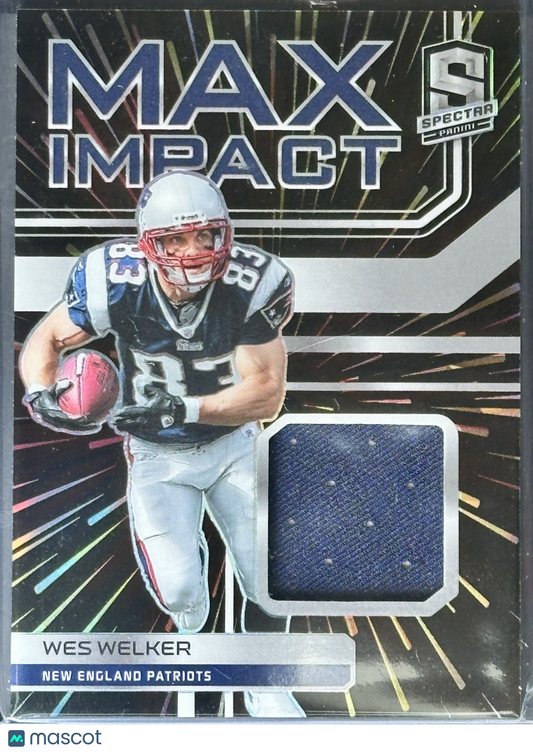 Wes Welker 2022 Panini Spectra Max Impact Materials Hyper /75 #MI-WEW