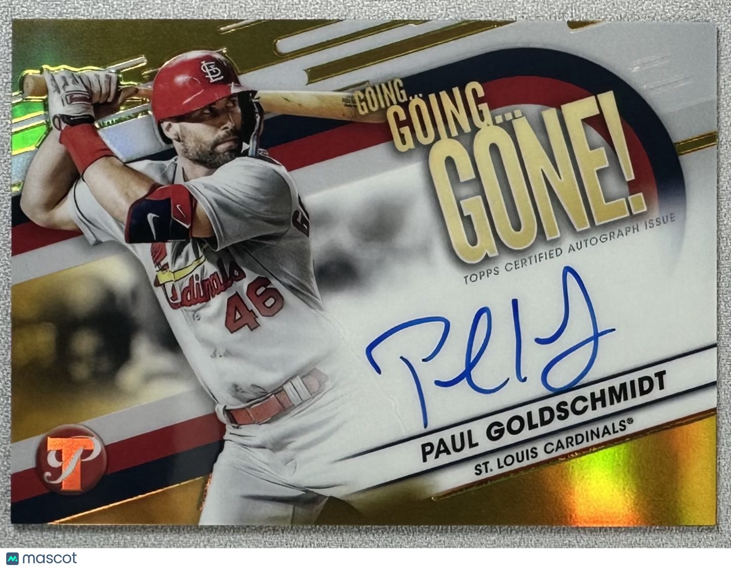 2023 Topps Pristine Paul Goldschmidt Going Going Gone! Auto Gold /50 #GA-PG