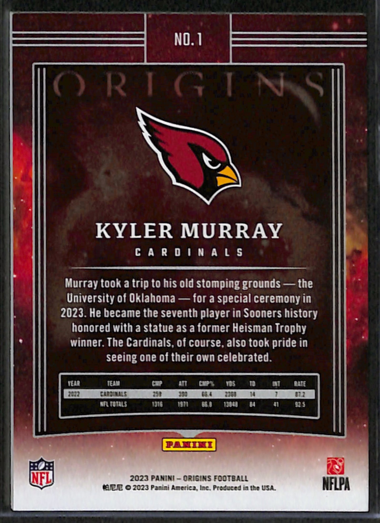 Kyler Murray 2023 Panini Origins Orange /125 #1